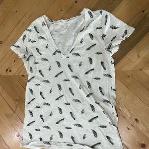 Merona, XL, white shirt with feathers